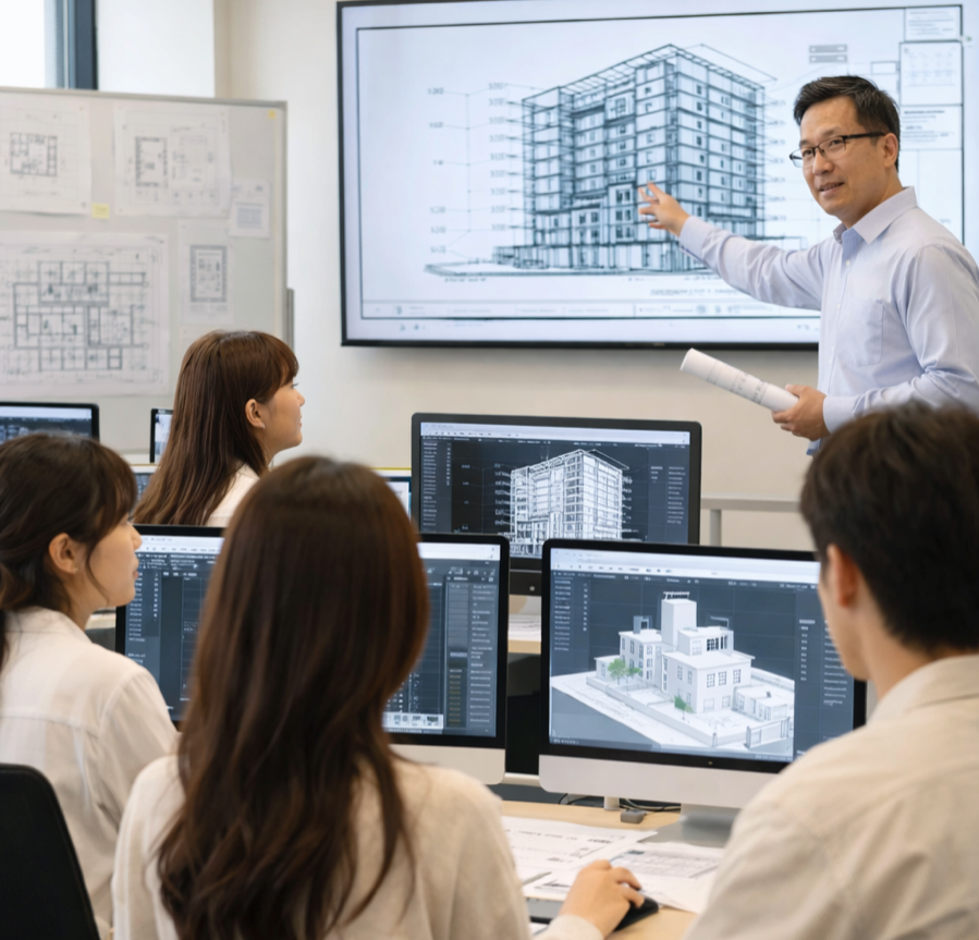 Architects learning 3D modelling skills-ai generated-small